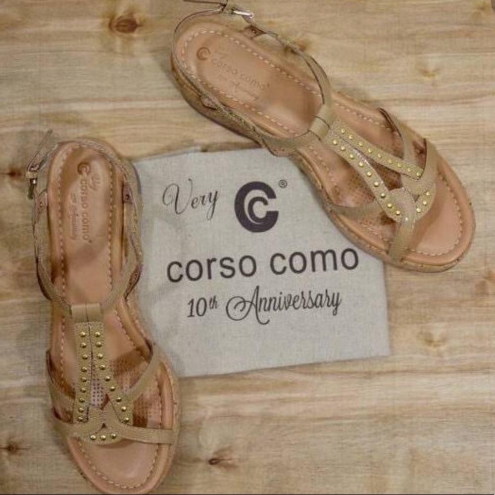 πSALEπ Corso Como Cork Wedge Sandals - Picture 2 of 8